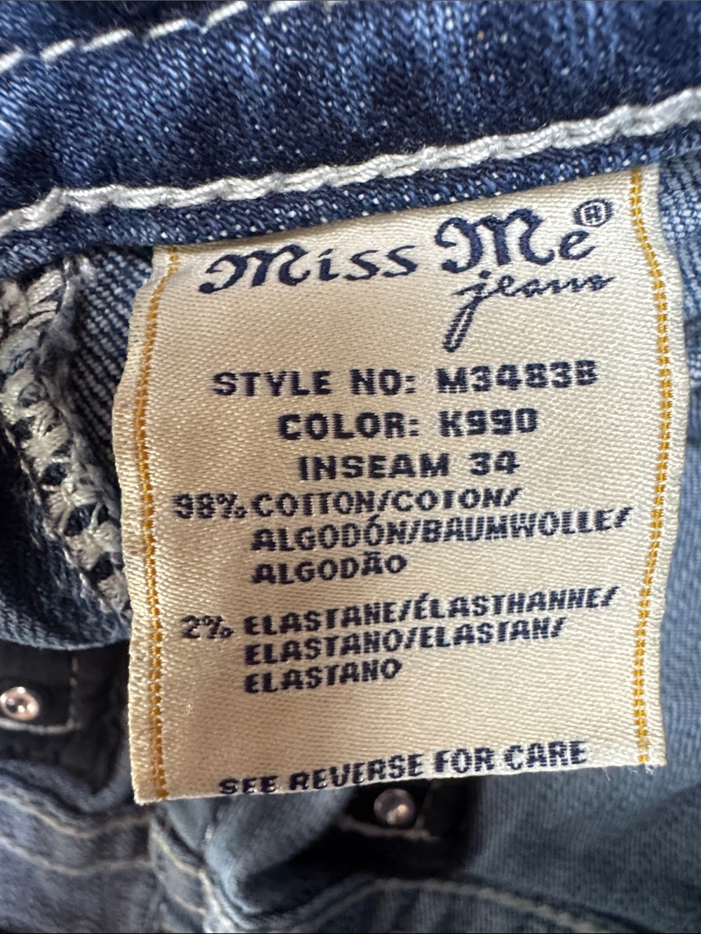 Miss Me Blue Flare Jeans with Subtle Whiskering Chloe Boot Cut - Picture 5 of 10